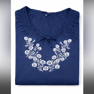 Tommy Hilfiger Blue Embroidered Women's Top-2x